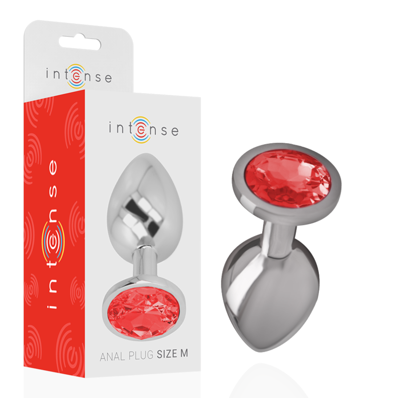La marca INTENSE ANAL TOYS nos facilita esta imagen de su producto INTENSE - PLUG ANAL METAL CON CRISTAL ROJO TALLA M para nuestro catálogo.