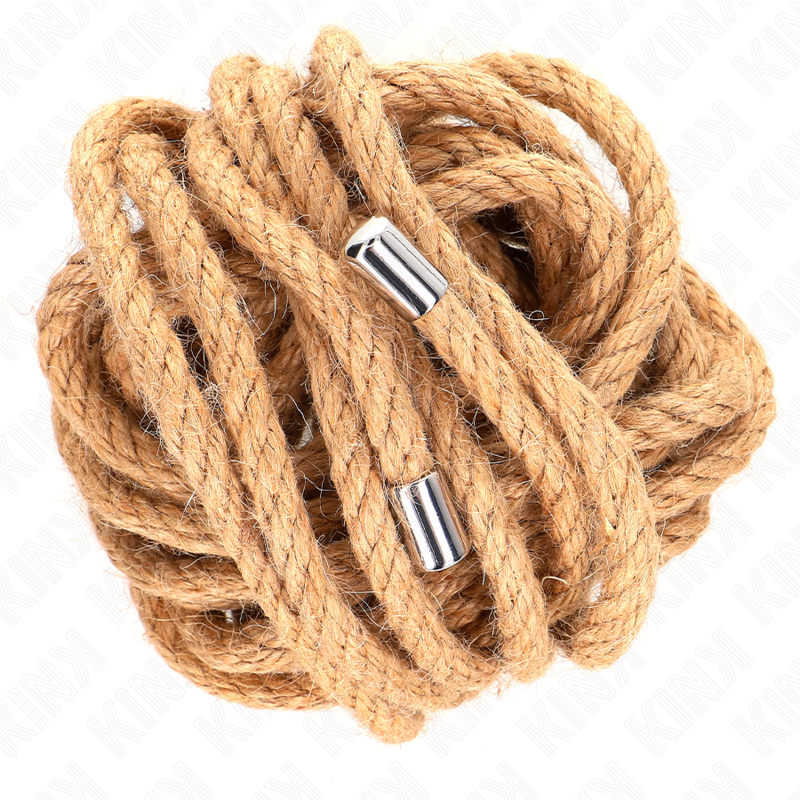 La marca KINK ROPE ARTS nos facilita esta imagen de su producto KINK - CUERDA DE CÁÑAMO 5 METROS CON CABEZA DE METAL para nuestro catálogo.