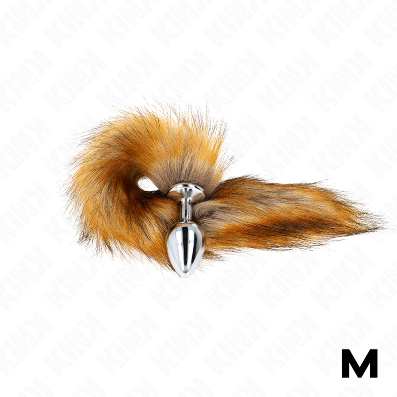 La marca KINK PLEASURE PLUGS nos facilita esta imagen de su producto KINK - PLUG ANAL TALLA M 8 X 3.5 CM CON COLA SINTÉTICA 40 CM MARRÓN para nuestro catálogo.