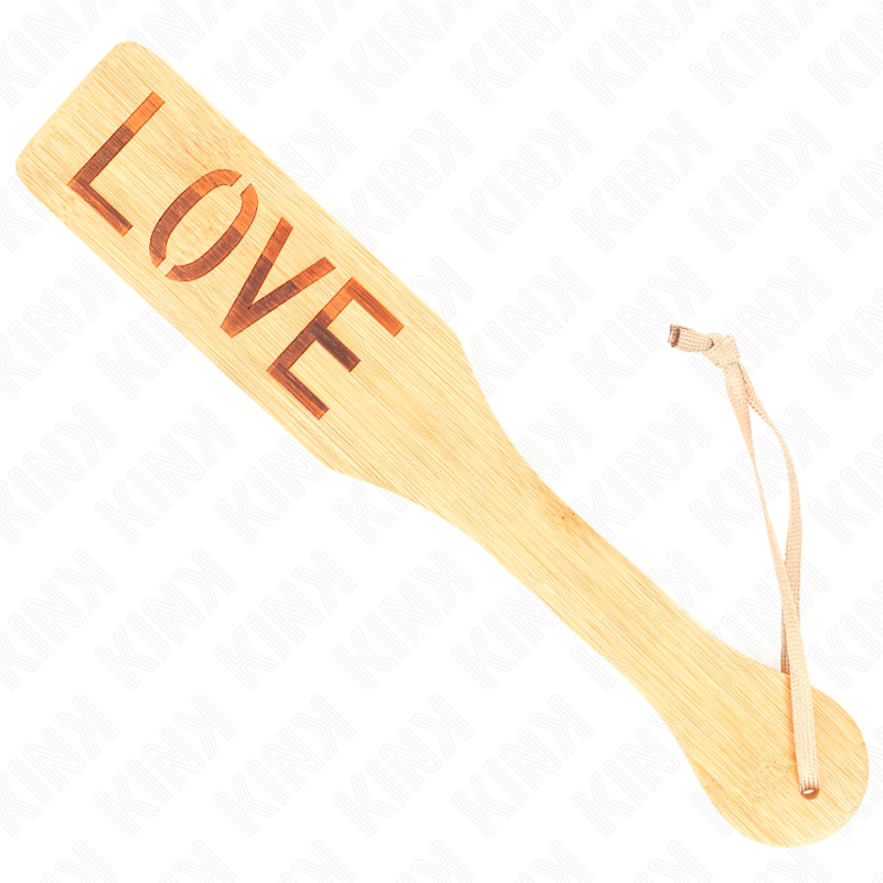 La marca KINK IMPACT & TOUCH nos facilita esta imagen de su producto KINK - PALA DE BAMBÚ PALABRA LOVE 32 X 5.5 CM para nuestro catálogo.
