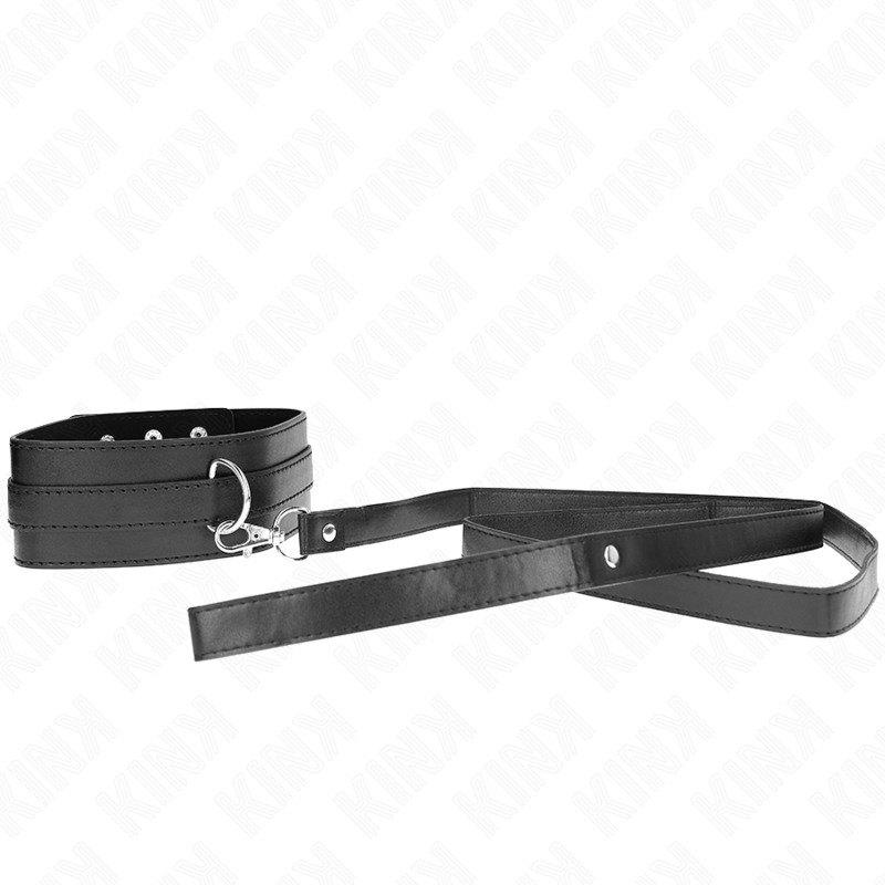 La marca KINK COLLAR & GAG nos facilita esta imagen de su producto KINK - COLLAR CON CORREA 116 CM MODELO 1 AJUSTABLE 36-43 CM X 5 CM para nuestro catálogo.