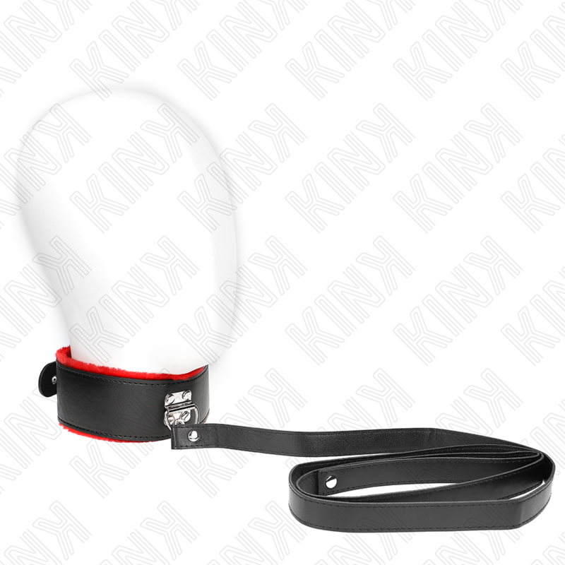 La marca KINK COLLAR & GAG nos facilita esta imagen de su producto KINK - COLLAR CON CORREA 116 CM DE PIEL ROJO AJUSTABLE 40-48 CM X 6 CM para nuestro catálogo.