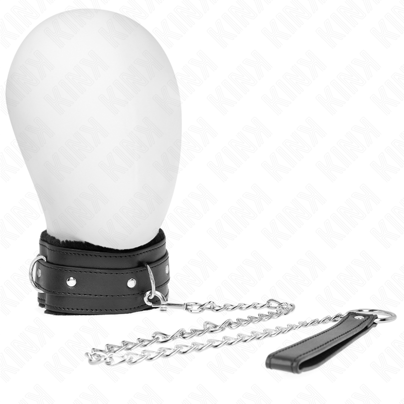La marca KINK COLLAR & GAG nos facilita esta imagen de su producto KINK - COLLAR CON CORREA 65 CM CON RESTRICCIONES NEGRO AJUSTABLE 36-42 CM X 5.5 CM para nuestro catálogo.