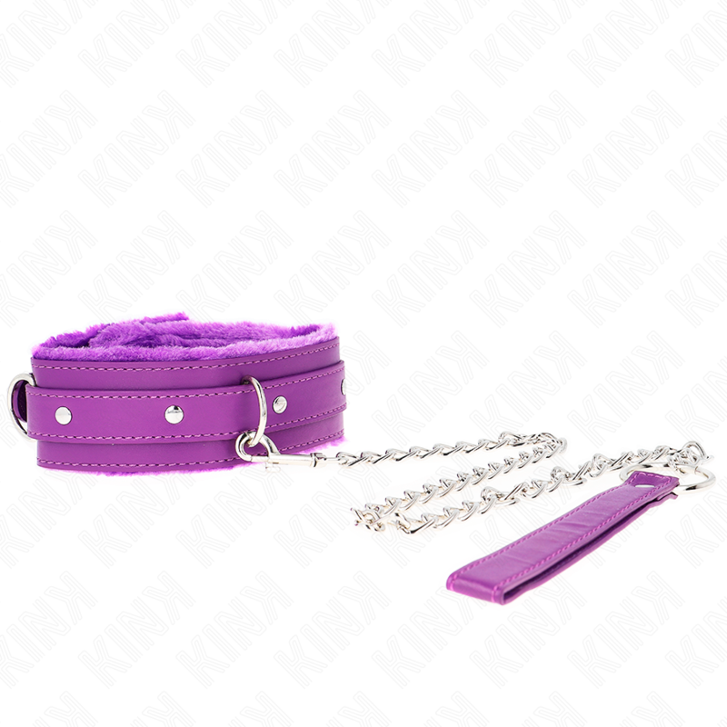 La marca KINK COLLAR & GAG nos facilita esta imagen de su producto KINK - COLLAR CON CORREA 65 CM CON RESTRICCIONES MORADO AJUSTABLE 36-42 CM X 5.5 CM para nuestro catálogo.