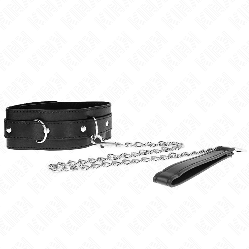La marca KINK COLLAR & GAG nos facilita esta imagen de su producto KINK - COLLAR CON CORREA 65 CM NEGRO 54 X 4.5 CM para nuestro catálogo.