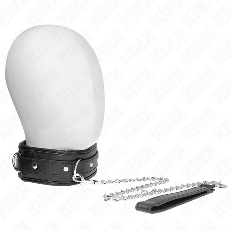 La marca KINK COLLAR & GAG nos facilita esta imagen de su producto KINK - COLLAR CON CORREA ESPONJA IMITACIÓN CUERO MODELO 3 AJUSTABLE 37-54 CM X 3 CM para nuestro catálogo.