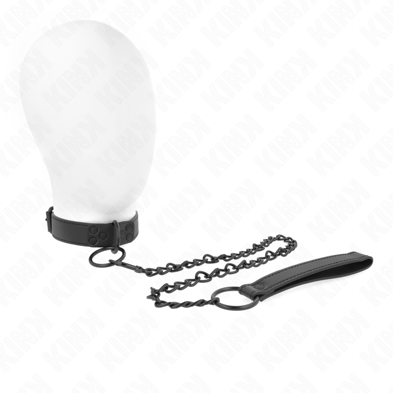 La marca KINK COLLAR & GAG nos facilita esta imagen de su producto KINK - COLLAR CON CORREA 65 CM OSCURO AJUSTABLE 37-54 CM X 3 CM para nuestro catálogo.