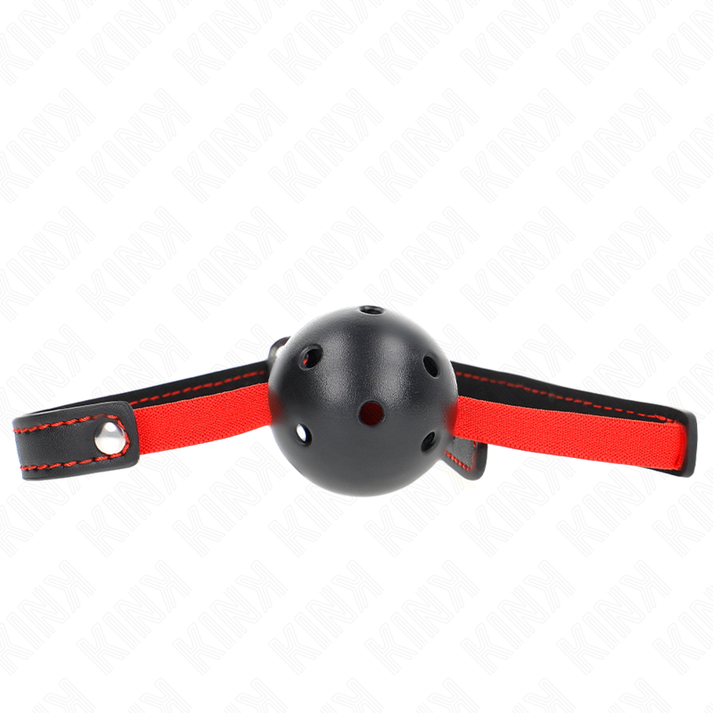 La marca KINK COLLAR & GAG nos facilita esta imagen de su producto KINK - MORDAZA DE BOLA 4.5 CM DURA HUECA CON CINTURÓN ELÁSTICO 56 x 1.5 CM para nuestro catálogo.