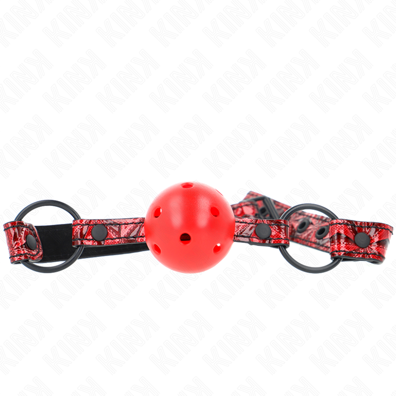 La marca KINK COLLAR & GAG nos facilita esta imagen de su producto KINK - MORDAZA DE BOLA 4.5 CM CON PATRÓN DE DIAMANTE MODELO 1 64.5 CM AJUSTABLE 42- 60 CM para nuestro catálogo.