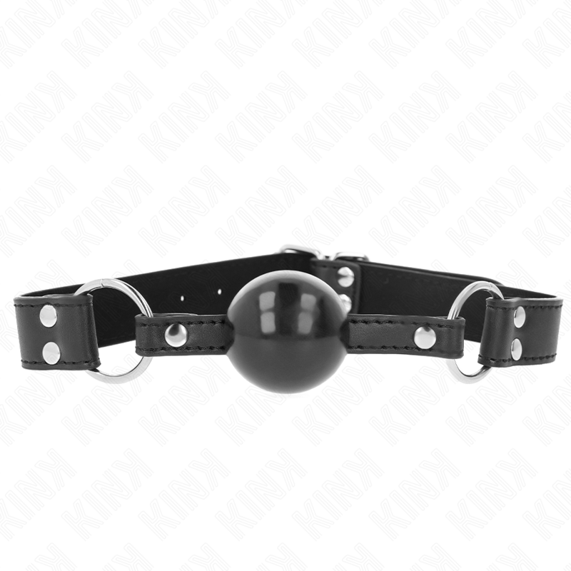 La marca KINK COLLAR & GAG nos facilita esta imagen de su producto KINK - MORDAZA DE BOLA 4 CM SUAVE Y SÓLIDA CON CORREA DE POLIPIEL 62 x 2.5 CM AJUSTABLE 42-58 CM para nuestro catálogo.