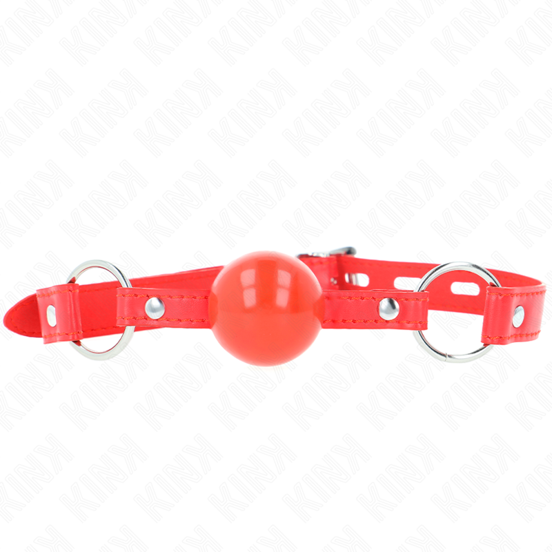 La marca KINK COLLAR & GAG nos facilita esta imagen de su producto KINK - MORDAZA DE BOLA 4 CM TPE CON CANDADO ROJO 60 x 2 CM para nuestro catálogo.