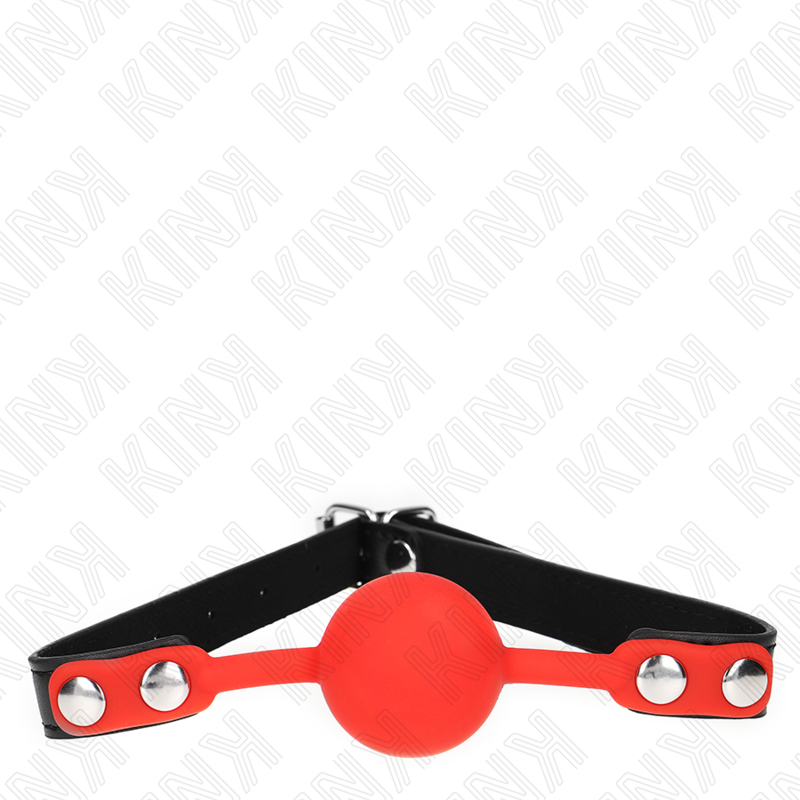 La marca KINK COLLAR & GAG nos facilita esta imagen de su producto KINK - MORDAZA DE BOLA 4 CM DE SILICONA ROJA 60 x 2 CM para nuestro catálogo.