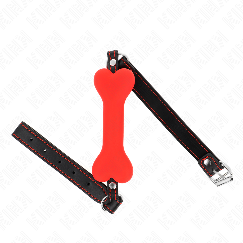 La marca KINK COLLAR & GAG nos facilita esta imagen de su producto KINK - MORDAZA DE HUESO 12 CM ROJO 63 x 2 CM para nuestro catálogo.