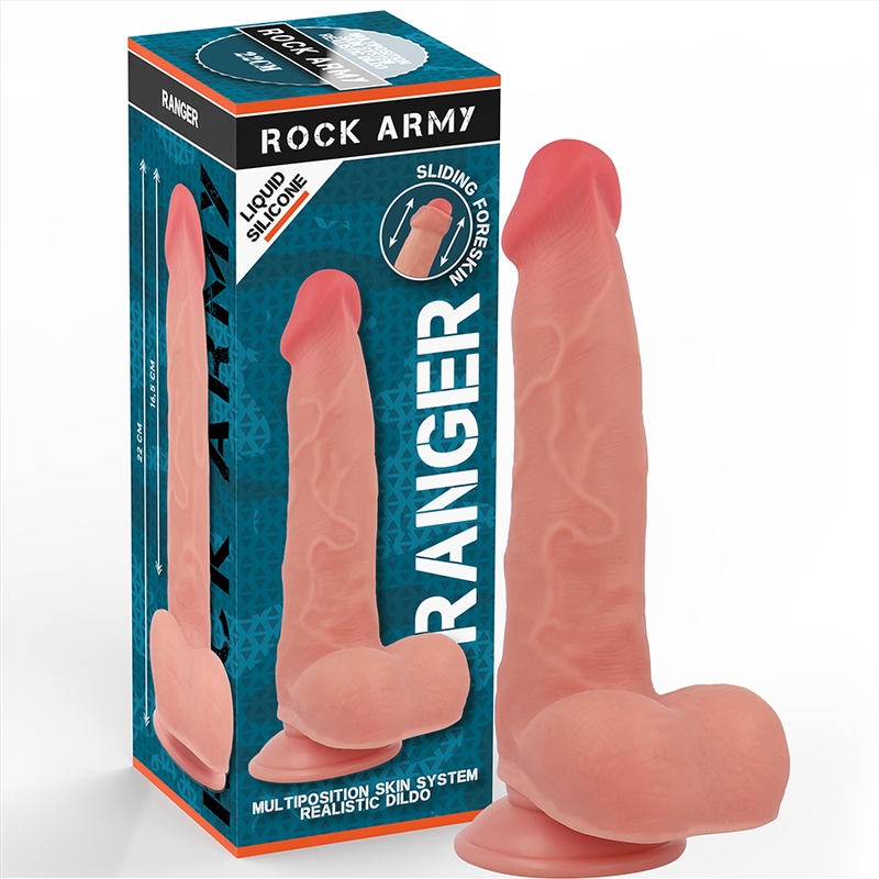 La marca ROCK ARMY nos facilita esta imagen de su producto ROCKARMY - RANGER DILDO REALISTA DUAL DENSITY LIQUID SILICONE 22 CM -O- 3.6 CM para nuestro catálogo.