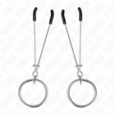 La marca KINK NIPPLE GRIP nos facilita esta imagen de su producto KINK - PINZAS PARA PEZONES FINA CON ARO PLATEADO 7 CM para nuestro catálogo.