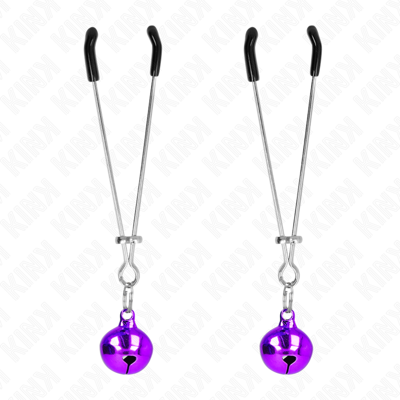 La marca KINK NIPPLE GRIP nos facilita esta imagen de su producto KINK - PINZAS PARA PEZONES FINA CON CASCABEL VIOLETA 7 CM para nuestro catálogo.
