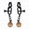 La marca KINK NIPPLE GRIP nos facilita esta imagen de su producto KINK - PINZAS PARA PEZONES PLANAS NEGRO CON CASCABEL 7 CM para nuestro catálogo.