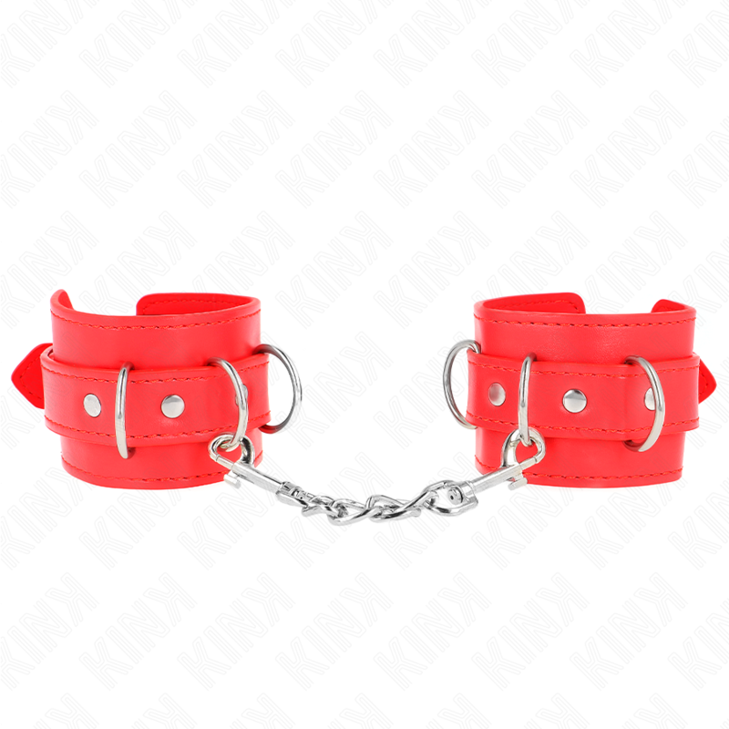 La marca KINK WRIST RESTRAINT nos facilita esta imagen de su producto KINK - MUÑEQUERAS CON 3 ANILLAS EN D AJUSTABLE ROJO 17.5-25 CM X 6 CM para nuestro catálogo.