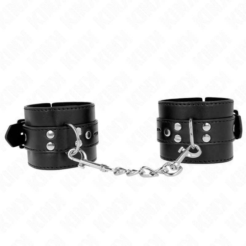 La marca KINK WRIST RESTRAINT nos facilita esta imagen de su producto KINK - MUÑEQUERAS NEGRO CON CORREA NEGRO AJUSTABLE 17-28 CM X 6 CM para nuestro catálogo.