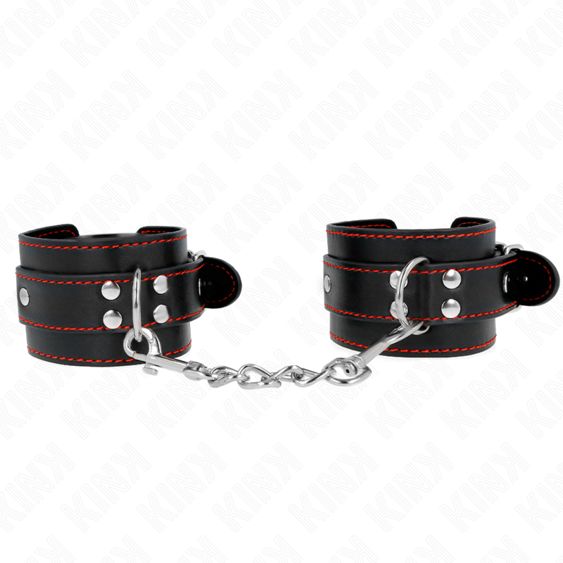 La marca KINK WRIST RESTRAINT nos facilita esta imagen de su producto KINK - MUÑEQUERAS NEGRO CON DETALLES EN ROJO AJUSTABLE 20-28 CM X 5.5 CM para nuestro catálogo.