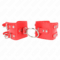 La marca KINK WRIST RESTRAINT nos facilita esta imagen de su producto KINK - MUÑEQUERAS FIJAS CON ANILLA Y TACHUELAS ROJO AJUSTABLE 17-22 CM X 6.5 CM para nuestro catálogo.