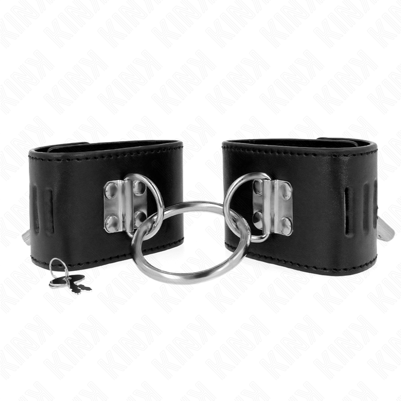La marca KINK WRIST RESTRAINT nos facilita esta imagen de su producto KINK - MUÑEQUERAS FIJAS CON ANILLA Y CIERRE CANDADO NEGRO AJUSTABLE 16-23 CM X 5.5 CM para nuestro catálogo.