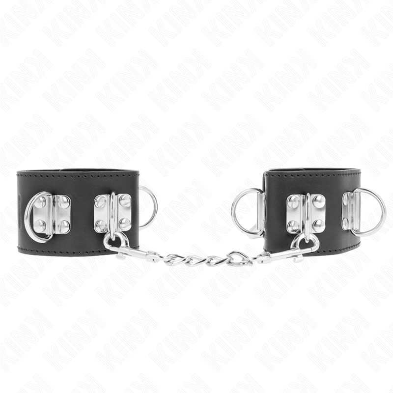 La marca KINK WRIST RESTRAINT nos facilita esta imagen de su producto KINK - MUÑEQUERAS MULTIPOSICIÓN CON CIERRE CANDADO NEGRO AJUSTABLE 16-23 CM X 5.5 CM para nuestro catálogo.