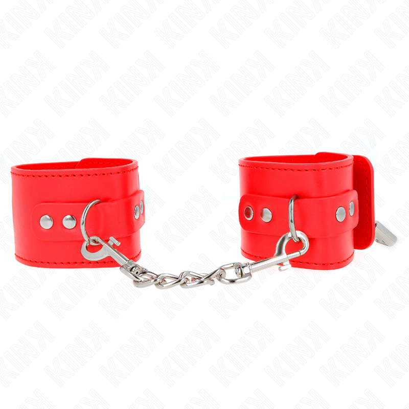 La marca KINK WRIST RESTRAINT nos facilita esta imagen de su producto KINK - MUÑEQUERAS CON CIERRE CANDADO ROJO AJUSTABLE 16-23 CM X 5.5 CM para nuestro catálogo.
