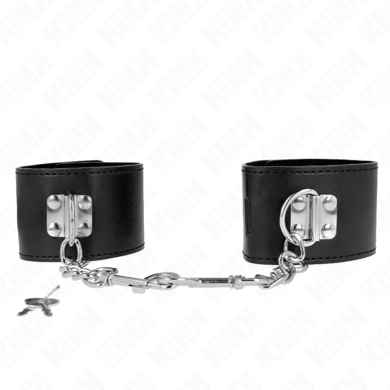 La marca KINK WRIST RESTRAINT nos facilita esta imagen de su producto KINK - MUÑEQUERAS CON CIERRE CANDADO NEGRO AJUSTABLE 16-23 CM X 5.5 CM para nuestro catálogo.