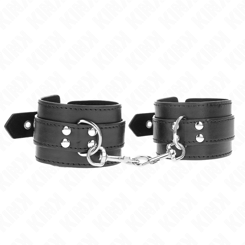 La marca KINK WRIST RESTRAINT nos facilita esta imagen de su producto KINK - MUÑEQUERAS CON TACHUELAS NEGRO 35 X 6 CM para nuestro catálogo.