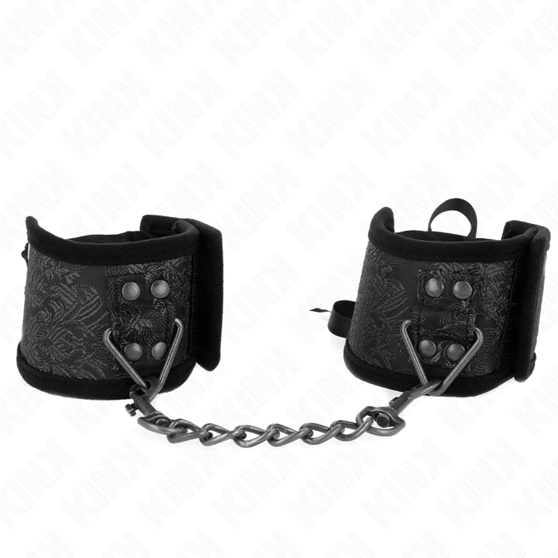 La marca KINK WRIST RESTRAINT nos facilita esta imagen de su producto KINK - MUÑEQUERAS DISEÑO ESCÁNDALO NEGRO DETALLE LAZO 24.5 CM X 6.5 CM para nuestro catálogo.