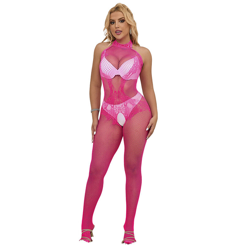 La marca SUBBLIME BODYSTOCKINGS nos facilita esta imagen de su producto SUBBLIME - 952389 BODYSTOCKING CROTCHLESS DE REJILLA Y ENCAJE CON CUELLO ALTO ROSA TALLA ÚNICA para nuestro catálogo.