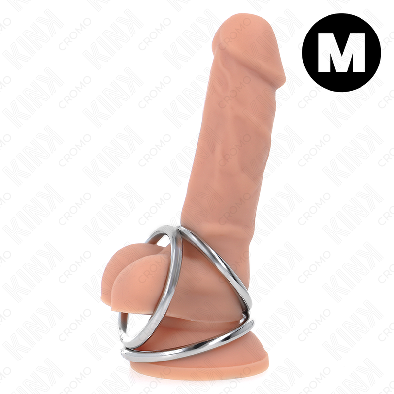 La marca KINK RING POWER nos facilita esta imagen de su producto KINK - ANILLO PENE TRIPLE METAL CROMADO 3.8 CM A 5 CM MODELO 2 para nuestro catálogo.