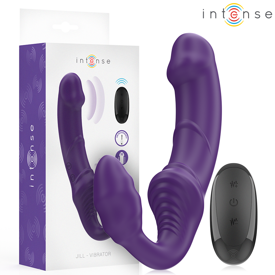 La marca INTENSE FUN nos facilita esta imagen de su producto INTENSE - JILL VIBRADOR DOBLE 20 CM VIOLETA CONTROL REMOTO para nuestro catálogo.
