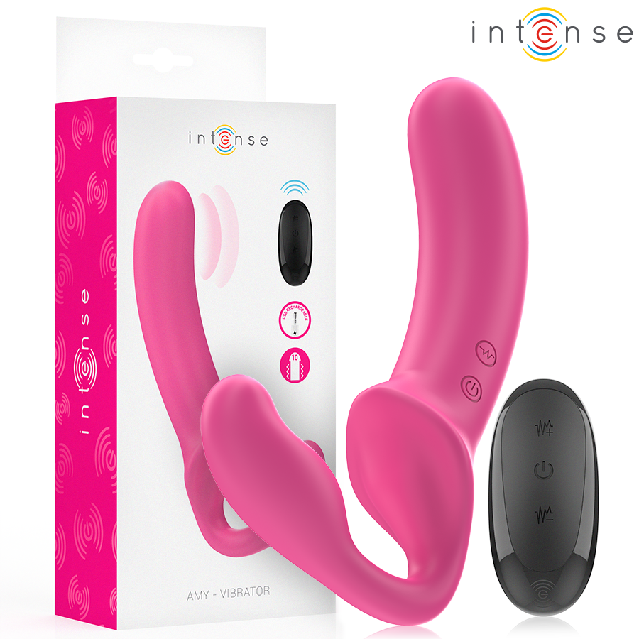 La marca INTENSE FUN nos facilita esta imagen de su producto INTENSE - AMY VIBRADOR DOBLE 20 CM ROSA CONTROL REMOTO para nuestro catálogo.