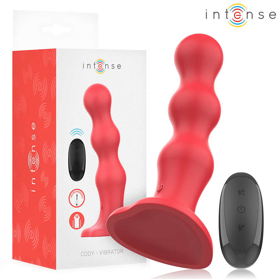 La marca INTENSE FUN nos facilita esta imagen de su producto INTENSE - CODY VIBRADOR CON VENTOSA ROJO CONTROL REMOTO para nuestro catálogo.