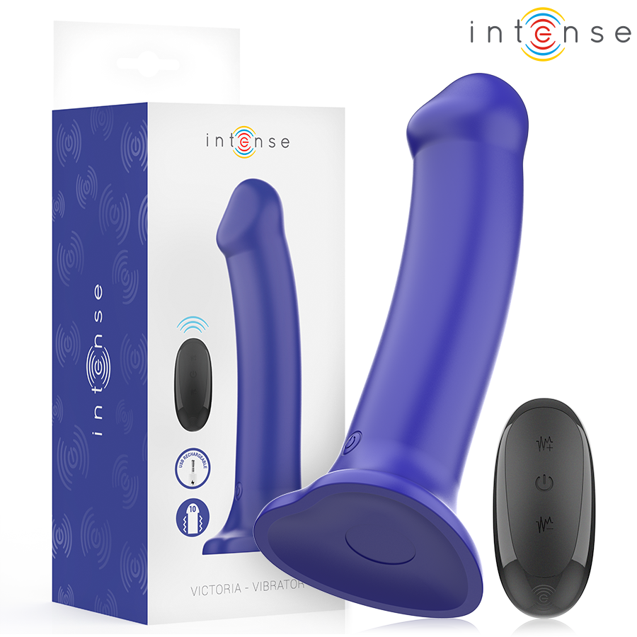 La marca INTENSE FUN nos facilita esta imagen de su producto INTENSE - VICTORIA VIBRADOR CON VENTOSA 10 VIBRACIONES AZUL OSCURO CONTROL REMOTO para nuestro catálogo.