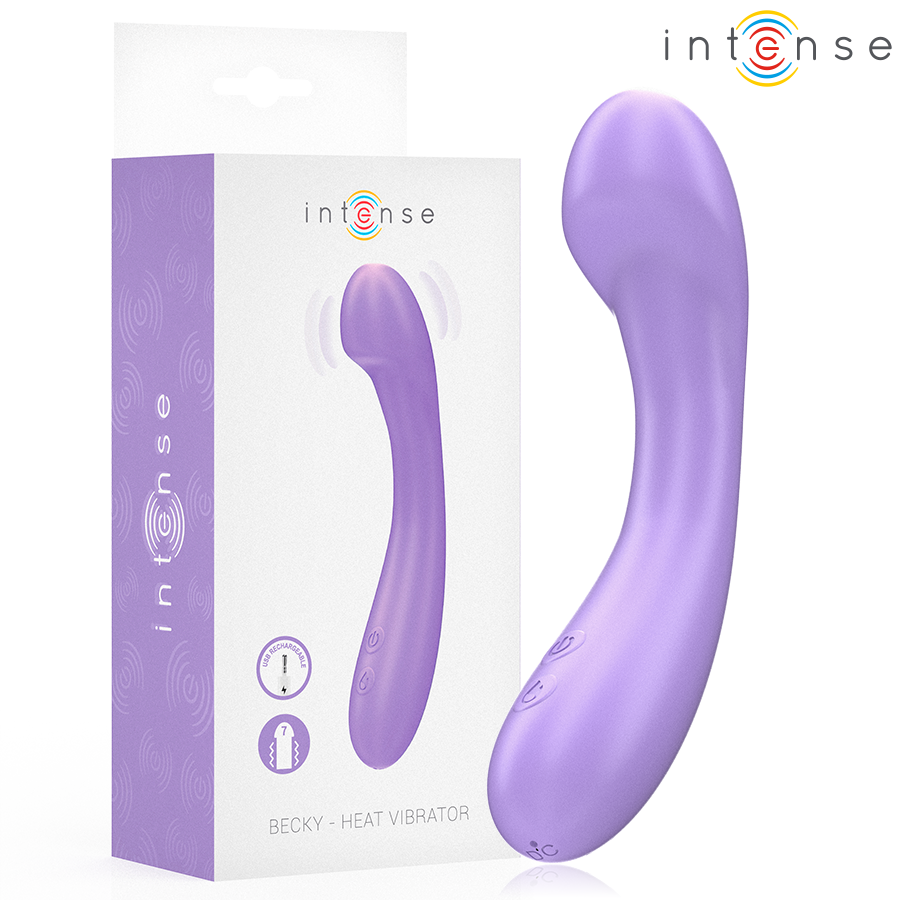 La marca INTENSE FUN nos facilita esta imagen de su producto INTENSE - BECKY VIBRADOR 19 CM CALENTABLE 7 VIBRACIONES MORADO para nuestro catálogo.