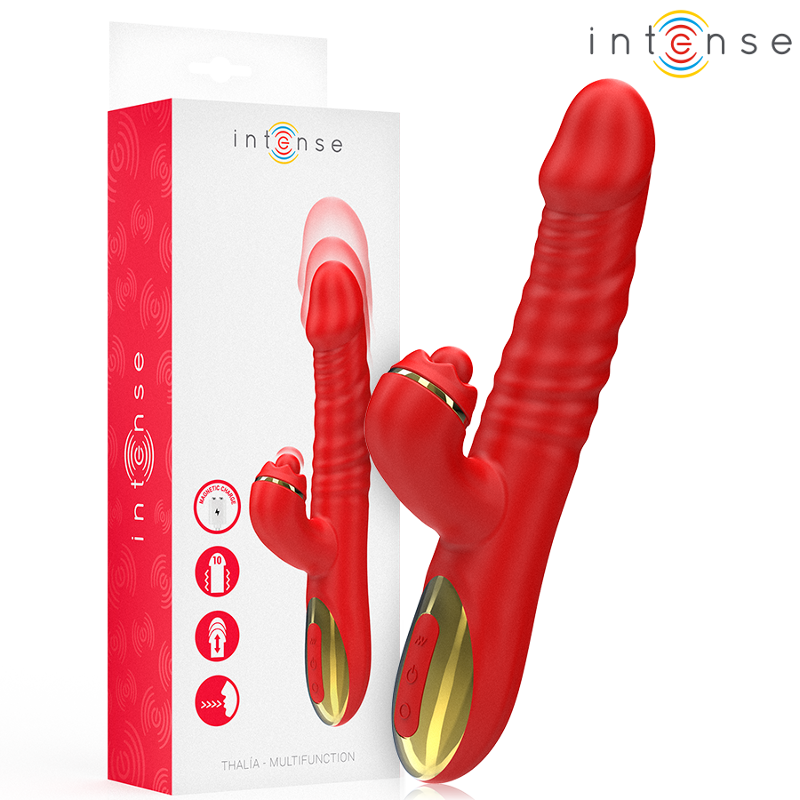 La marca INTENSE FUN nos facilita esta imagen de su producto INTENSE - THALIA VIBRACIÓN & EMPUJE & ESTIMULACIÓN ROJO para nuestro catálogo.