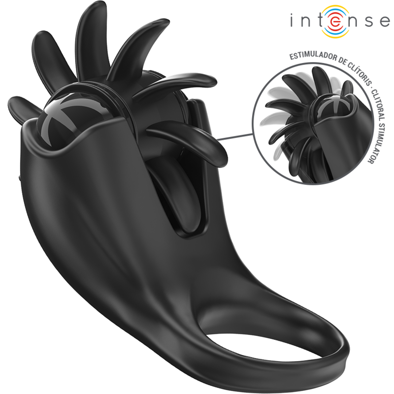 La marca INTENSE COUPLES TOYS nos facilita esta imagen de su producto INTENSE - MABEL ANILLO VIBRADOR 10 VIBRACIONES CON ESTIMULADOR DE CLÍTORIS NEGRO para nuestro catálogo.