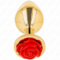 La marca KINK PLEASURE PLUGS nos facilita esta imagen de su producto KINK - PLUG ANAL DORADO ROSA ROJA TALLA S para nuestro catálogo.