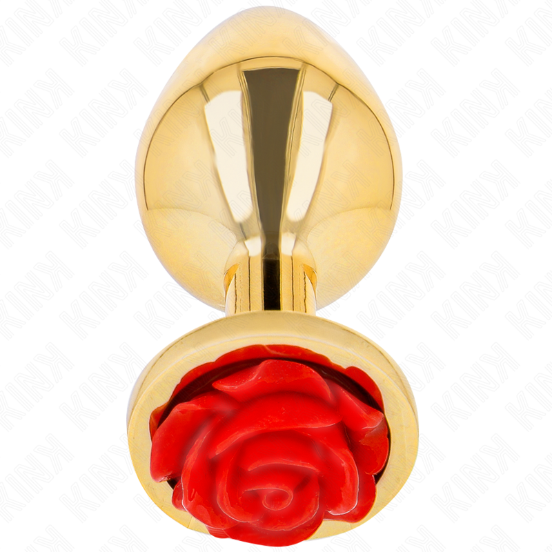 La marca KINK PLEASURE PLUGS nos facilita esta imagen de su producto KINK - PLUG ANAL DORADO ROSA ROJA TALLA S para nuestro catálogo.