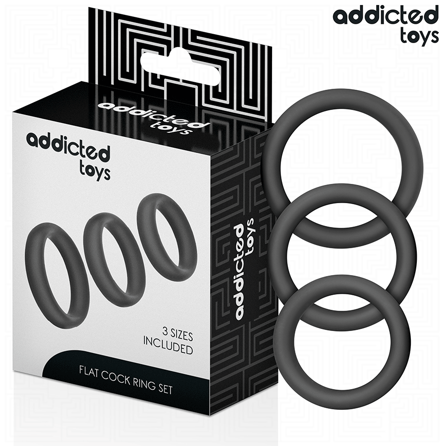 La marca ADDICTED TOYS nos facilita esta imagen de su producto ADDICTED TOYS - SET DE ANILLOS SILICONA PLANOS para nuestro catálogo.