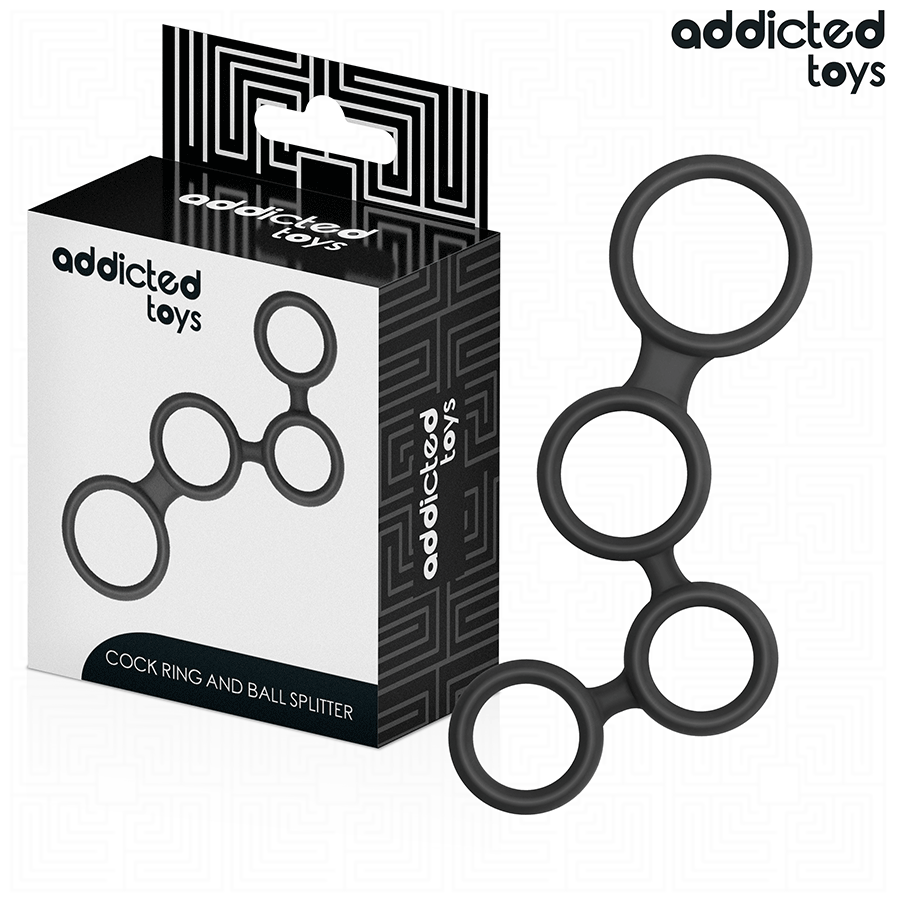La marca ADDICTED TOYS nos facilita esta imagen de su producto ADDICTED TOYS - ANILLO PARA EL PENE CON DIVISORES PARA TESTÍCULOS para nuestro catálogo.