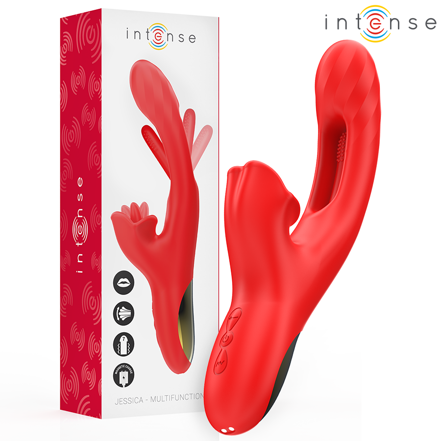 La marca INTENSE FUN nos facilita esta imagen de su producto INTENSE - JESSICA VIBRADOR MULTIFUNCIÓN ESTIMULACIÓN CLÍTORIS 24.8 CM ROJO para nuestro catálogo.