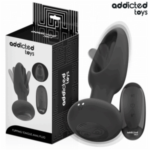 La marca ADDICTED TOYS nos facilita esta imagen de su producto ADDICTED TOYS - PLUG ANAL CON LENGUA VIBRADORA Y CONTROL REMOTO para nuestro catálogo.