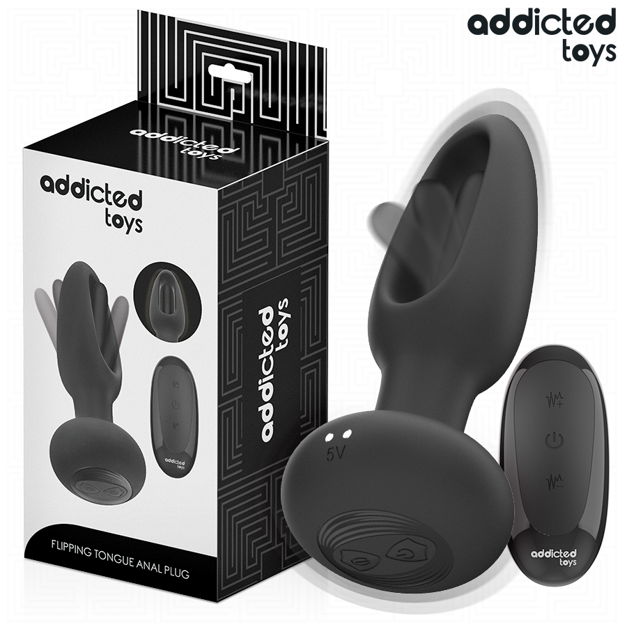 La marca ADDICTED TOYS nos facilita esta imagen de su producto ADDICTED TOYS - PLUG ANAL CON LENGUA VIBRADORA Y CONTROL REMOTO para nuestro catálogo.