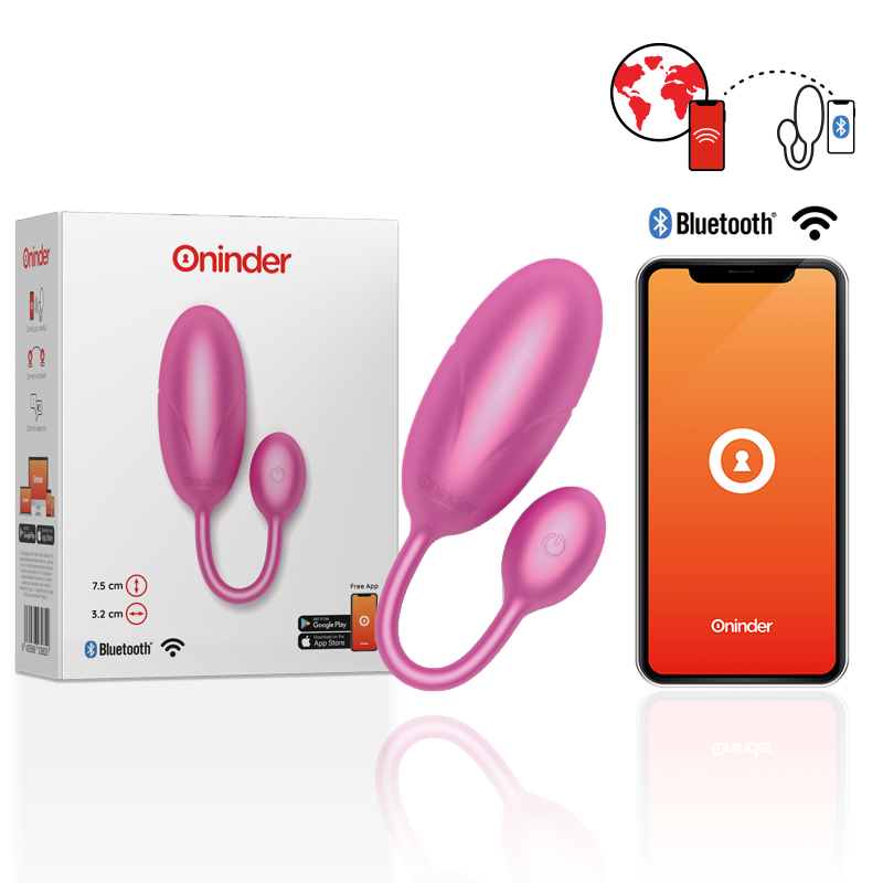 La marca ONINDER nos facilita esta imagen de su producto ONINDER - TOKYO HUEVO VIBRADOR ROSA 7.5 X 3.2 CM - APP GRATUITA para nuestro catálogo.