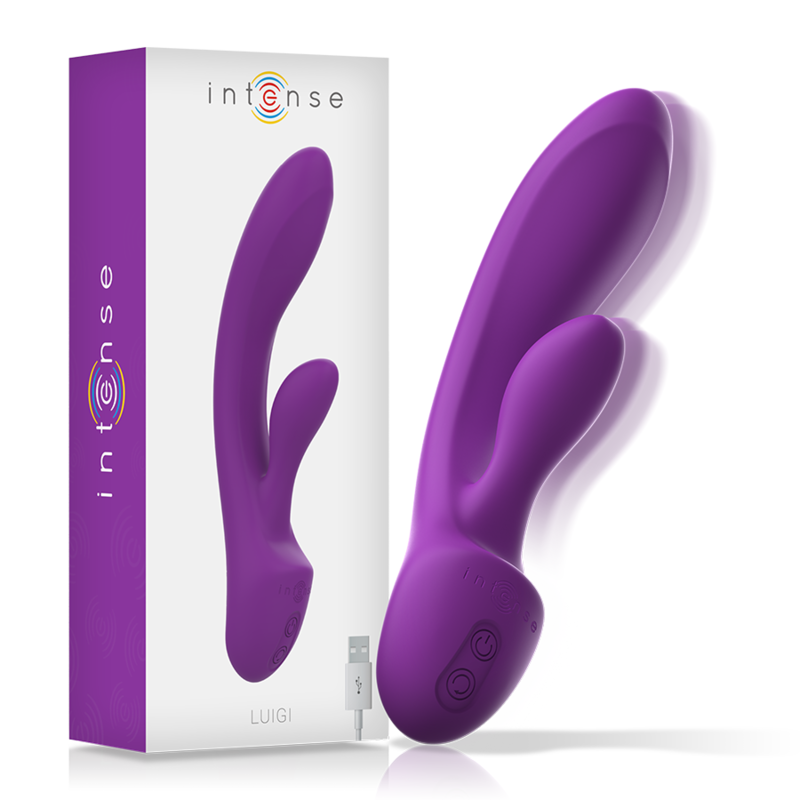 La marca INTENSE FUN nos facilita esta imagen de su producto INTENSE - LUIGI VIBRADOR RABBIT SILICONA LIQUIDA MORADO para nuestro catálogo.