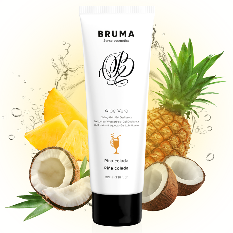 La marca BRUMA nos facilita esta imagen de su producto BRUMA - GEL DESLIZANTE CON ALOE VERA SABOR A PIÑA COLADA 100 ML para nuestro catálogo.